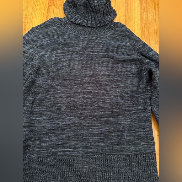 Peruvian Connection Sweater M  3/4 Sleeve Blue Heather (z) - Picture 3 of 9